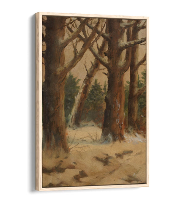 Canvas Wall Art - Forest Winter Painting | Premium Float Effect Canvas Print