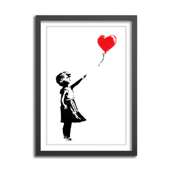 Banksy Balloon Girl Poster - Framed Art Print With UK Handmade Frame