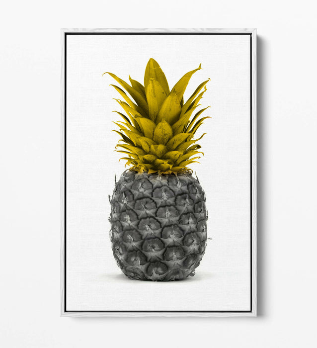 Canvas Wall Art - Mustard Pineapple Float Effect Print | Handmade UK Decor