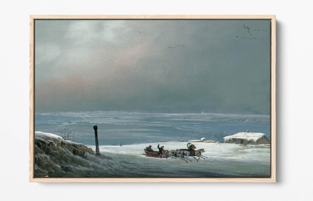 CARLO BOSSOLI, ODESSA SURROUNDINGS IN WINTER -FLOAT EFFECT CANVAS WALL ART PRINT
