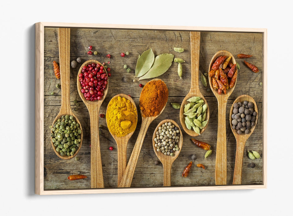 Canvas Wall Art - Herbs Spice Art On Spoons | Vibrant Kitchen Wall Decor Print