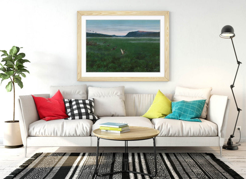 Framed Wall Art - Theodor Kittelsen Wild Ducks Painting | Matte Paper Print