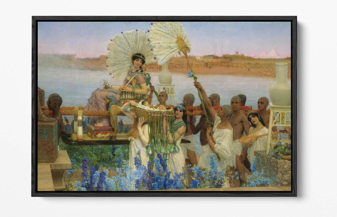 LAWRENCE ALMA TADEMA, THE FINDING OF MOSES -FLOAT EFFECT CANVAS WALL ART PRINT