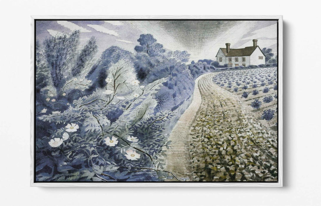 Canvas Wall Art - Eric Ravilious Essex Farmhouse | Float Effect Handmade Print