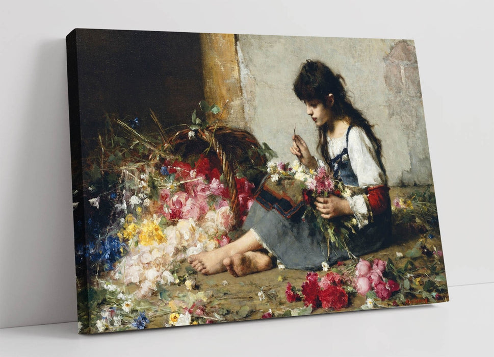 Canvas Wall Art - Alexei Harlamov Flower Girl Print | Handmade UK Artwork