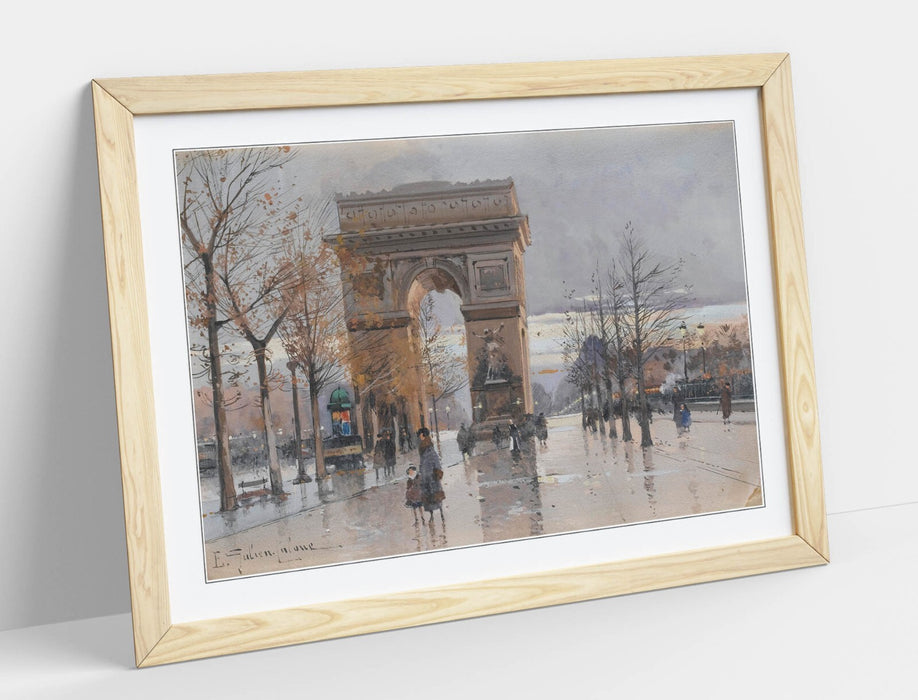 Framed Wall Art Poster - Eugene Galien-Laloue Paris Arc de Triomphe Print UK