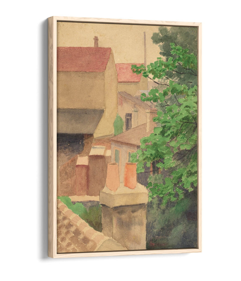 Canvas Wall Art - Thomas Anshutz Rooftops Float Effect Print on MDF Frame