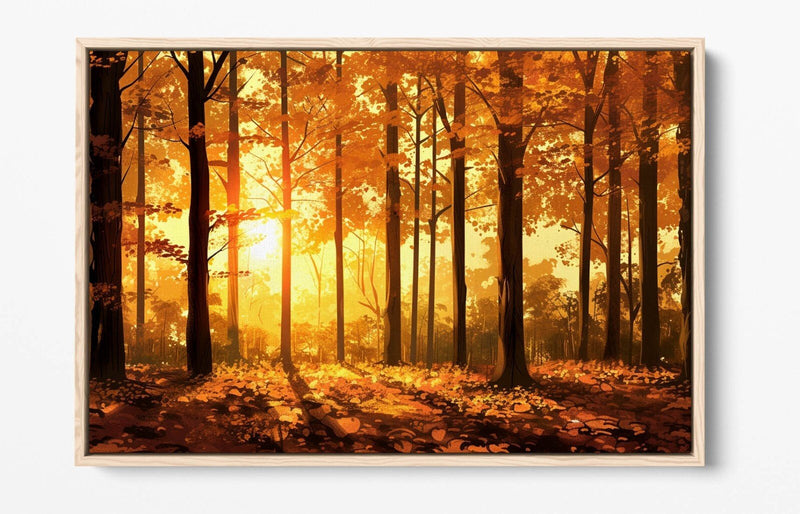 Autumn Forest Canvas | Handmade Canvas Art With Float Effect Frame & Vibrant Color Print