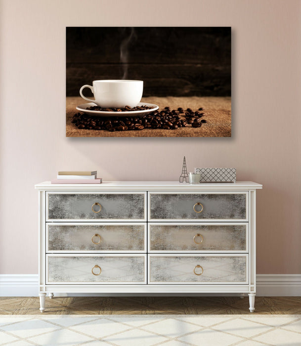 Coffee Canvas Wall Art – Premium Handmade Coffee Beans Artwork For Kitchen & Cafe