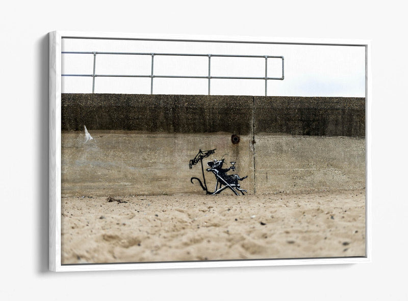 Banksy Graffiti Canvas - Float Effect Canvas Wall Art Print With Vibrant Color