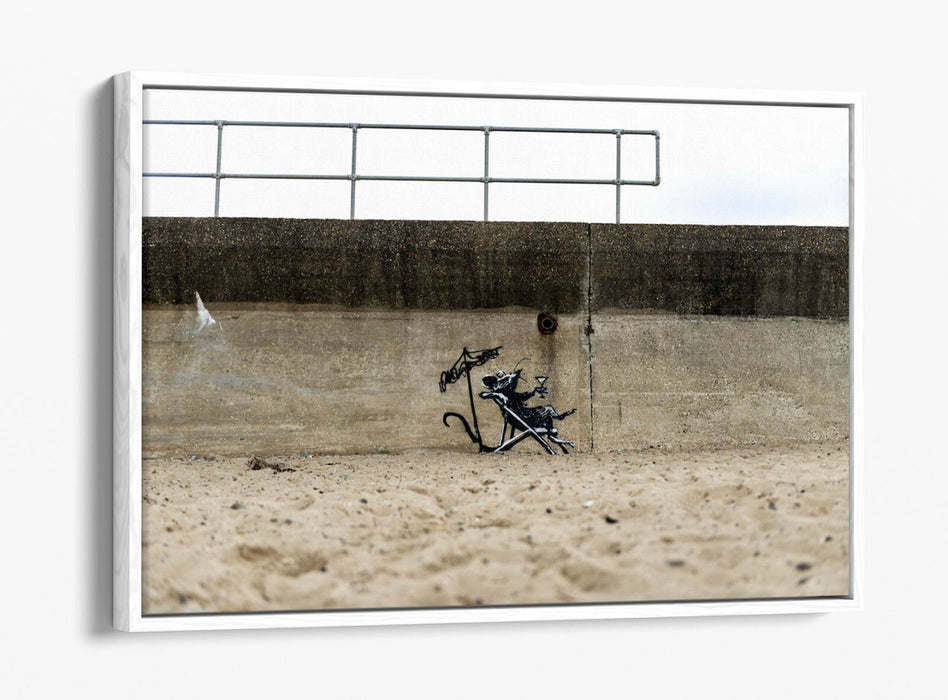 Banksy Graffiti Canvas - Float Effect Canvas Wall Art Print With Vibrant Color