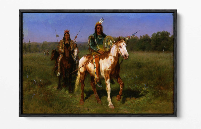Canvas Wall Art – Rosa Bonheur Indians on Horseback Print with Float Effect Frame