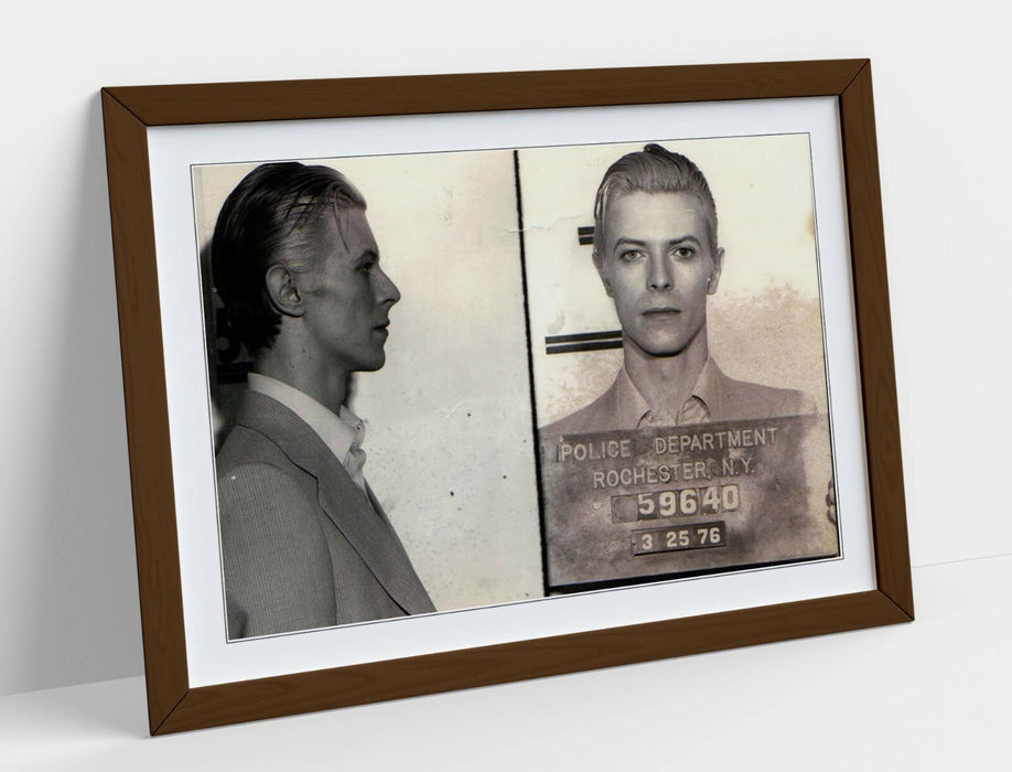 DAVID BOWIE MUGSHOT 2 -ART FRAMED POSTER PICTURE PRINT ARTWORK- BLACK & WHITE