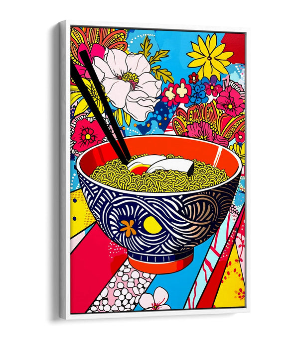 Canvas Wall Art - Multi Colour Ramen Kitchen Decor With Float Effect Print