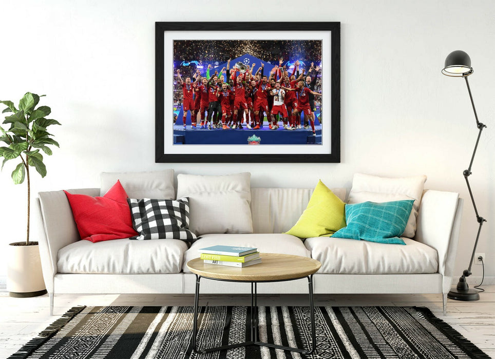Liverpool Framed Poster – Champions League Street Art Print Blue Wall Art