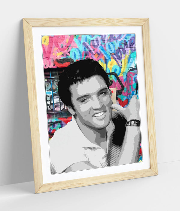 ELVIS PRESLEY GRAFFITI -ART FRAMED POSTER PICTURE PRINT ARTWORK