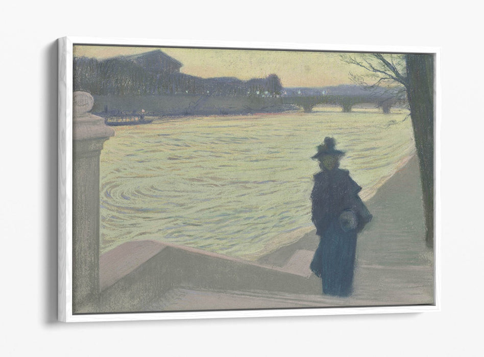 ARMAND POINT, QUAYS OF THE SEINE AT NIGHT -FLOAT EFFECT CANVAS WALL ART PRINT