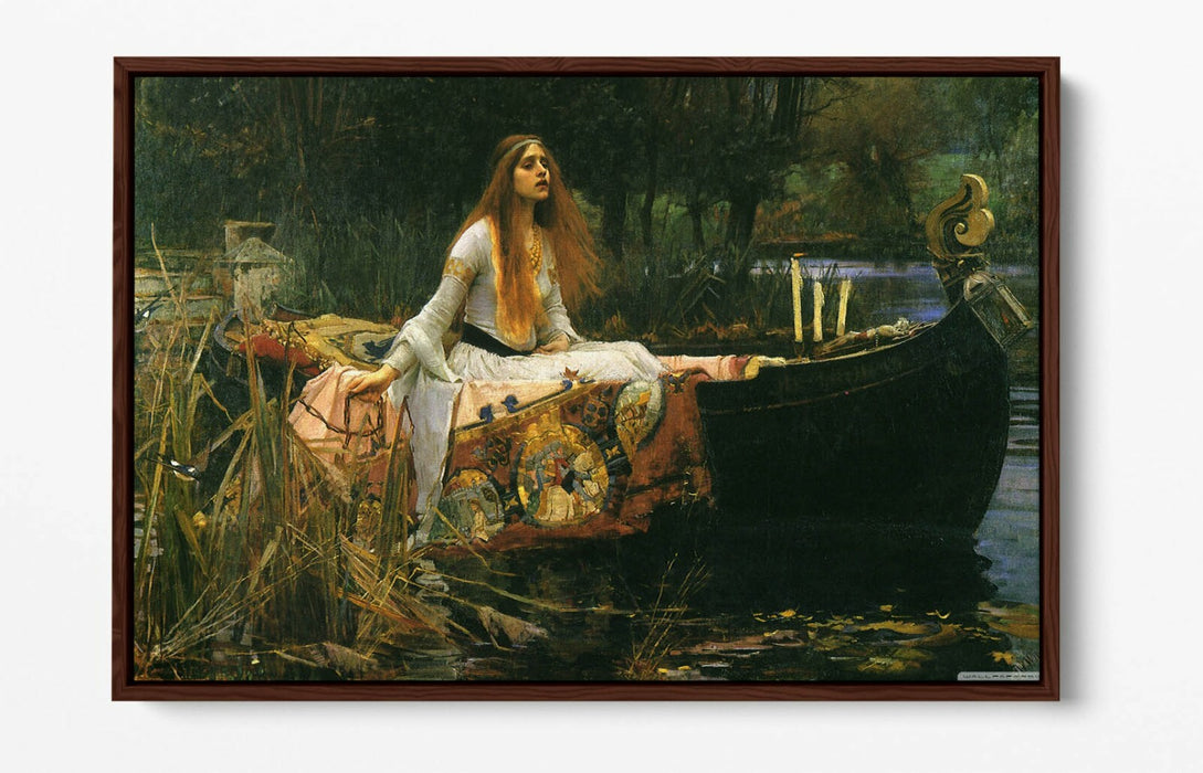 JOHN W WATERHOUSE, THE LADY OF SHALOTT -FLOAT EFFECT CANVAS WALL ART PIC PRINT