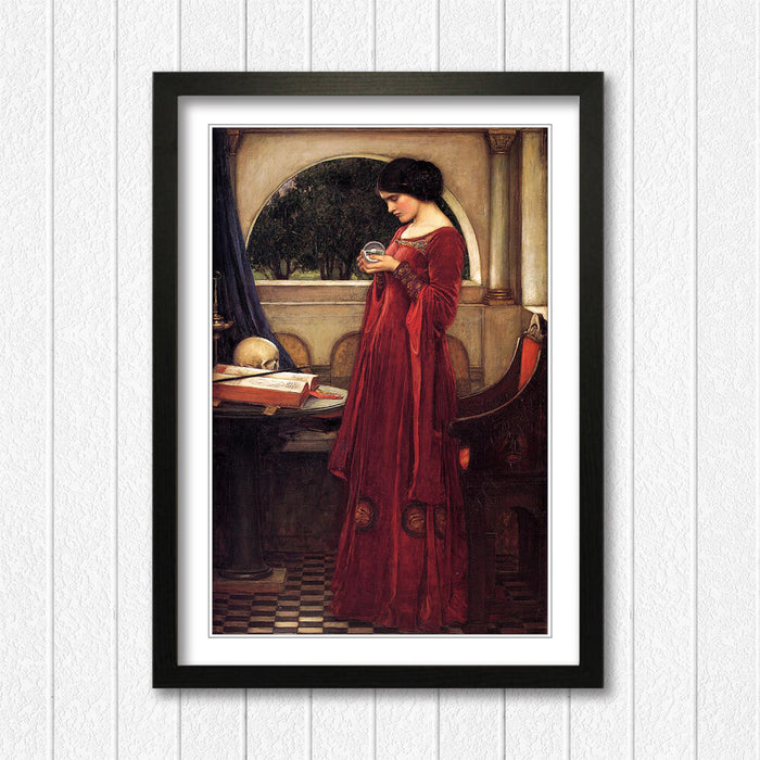 JOHN WILLIAM WATERHOUSE CRYSTAL BALL FRAMED ART POSTER PAINTING PRINT 4 SIZES