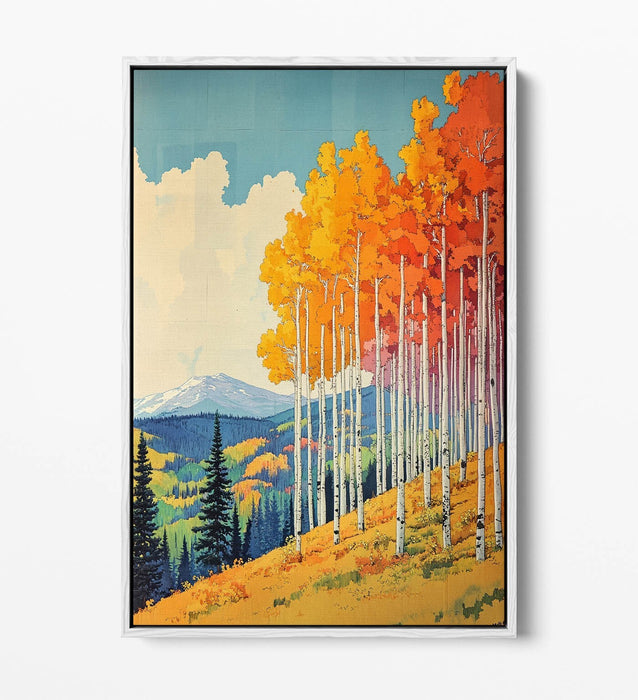 Canvas Wall Art – Autumn Landscape Print with Float Effect Canvas & Premium Frame