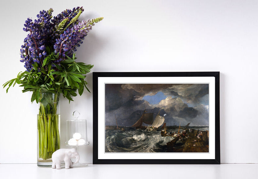 Turner Calais Pier Poster – Framed Art Print With Wood Grain Frame & Archival Ink