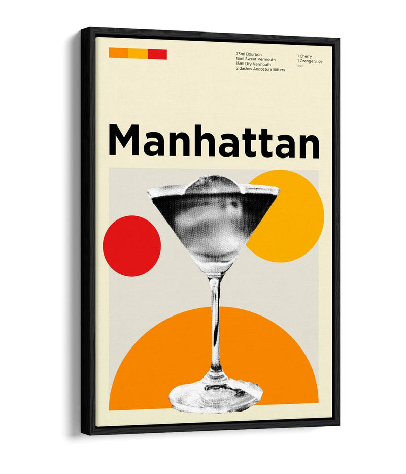 Canvas Wall Art | Funky Cocktail Poster - Float Effect Handmade Canvas Print