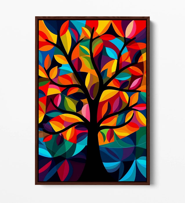 Abstract Tree Canvas Art - Multi Colour Canvas Wall Decor | Float Effect Print