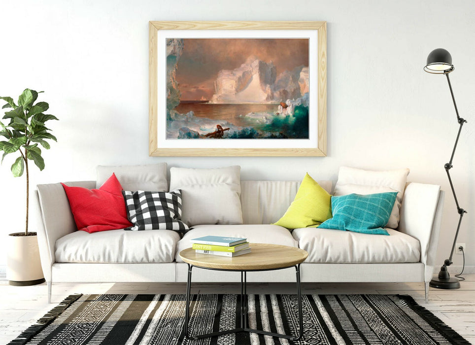 FREDERIC E CHURCH, THE ICEBERGS -WALL ART FRAMED POSTER PICTURE PRINT ARTWORK