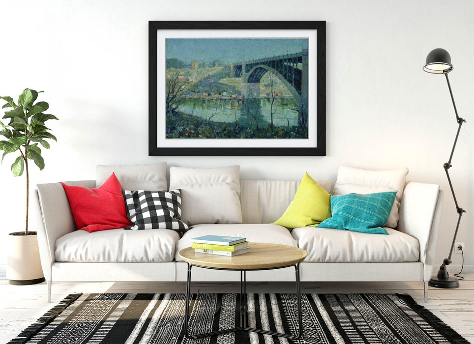 Framed Wall Art – Ernest Lawson Spring Night Harlem River Painting Print 4 Sizes