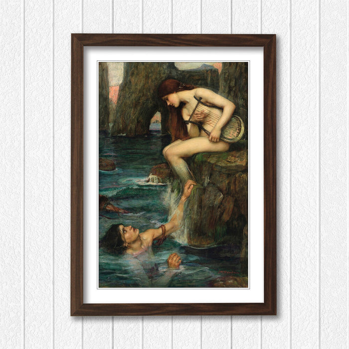 JOHN WILLIAM WATERHOUSE SIREN FRAMED ART POSTER PAINTING PRINT 4 SIZES