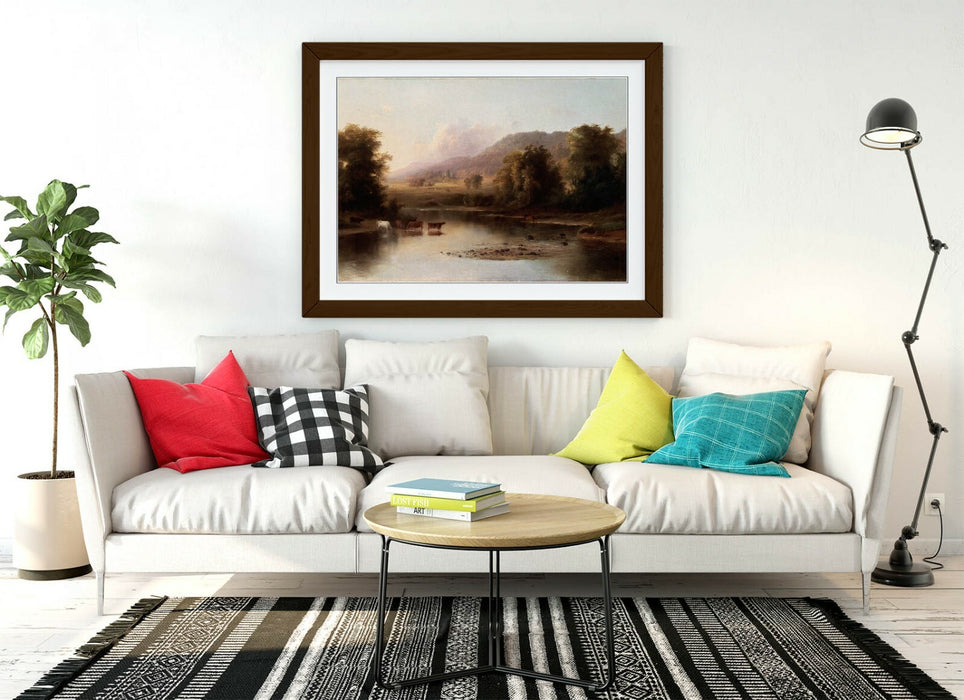 ROBERT S. DUNCANSON, VIEW OF ST ANNE'S RIVER -FRAMED WALL ART PICTURE PRINT