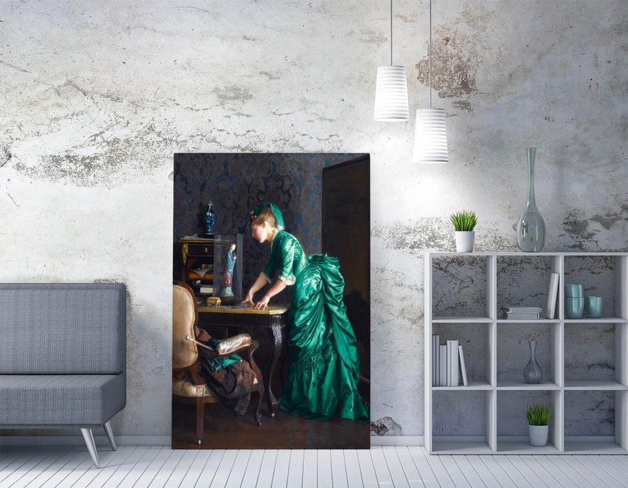 Canvas Wall Art - William McGregor Paxton The Green Dress Print on Premium Canvas