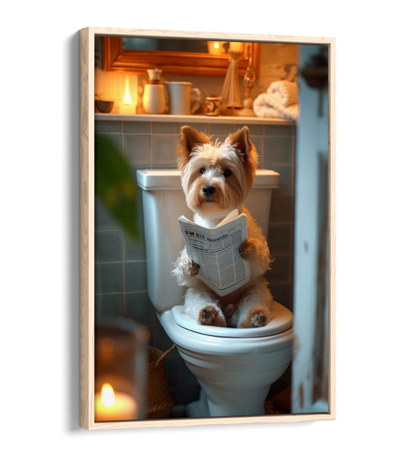 Yorkshire Terrier Canvas - Funny Dog Art With Float Effect Frame | Handmade Wall Art