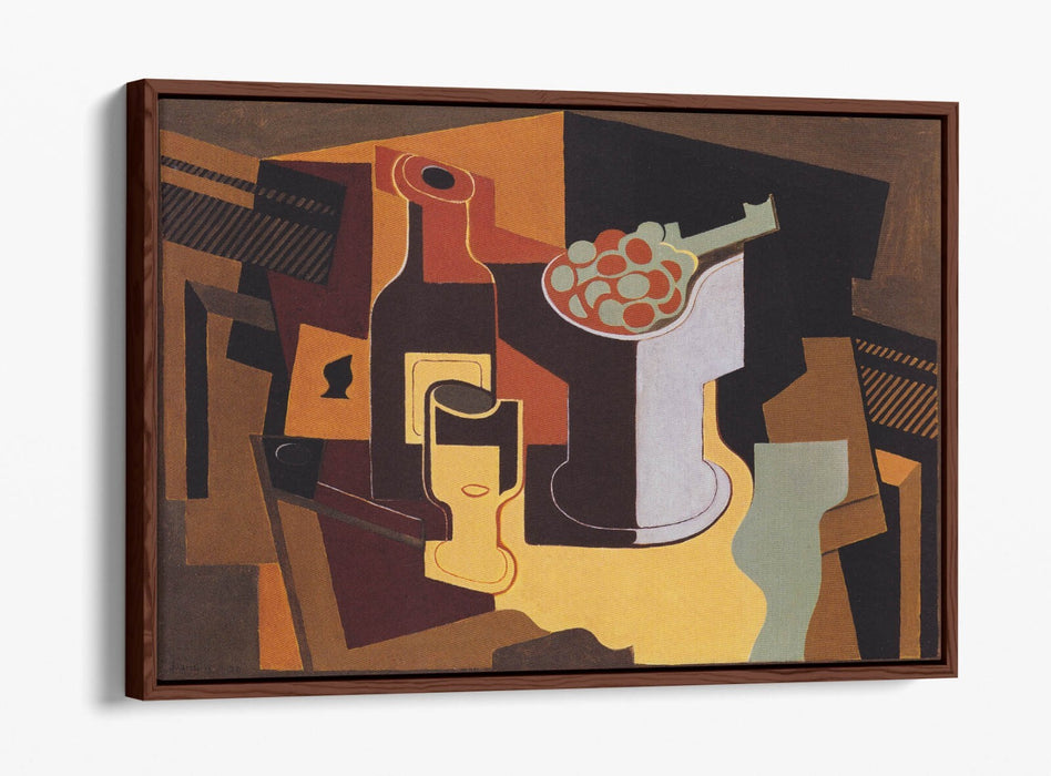 JUAN GRIS, BOTTLE AND FRUIT BOWL -FLOAT EFFECT CANVAS WALL ART PRINT