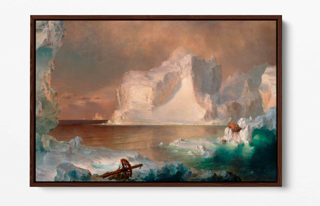 FREDERIC EDWIN CHURCH, THE ICEBERGS -FLOAT EFFECT CANVAS WALL ART PRINT ART