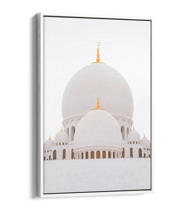 Float Effect Canvas Art - Abu Dhabi Grand Mosque Photography Print - Premium Vibrant Colors