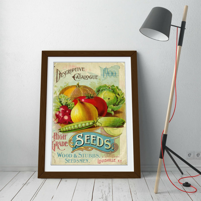 QUIRKY VINTAGE SEEDS ADVERTISEMENT ART POSTER -FRAMED WALL ART PICTURE PRINT