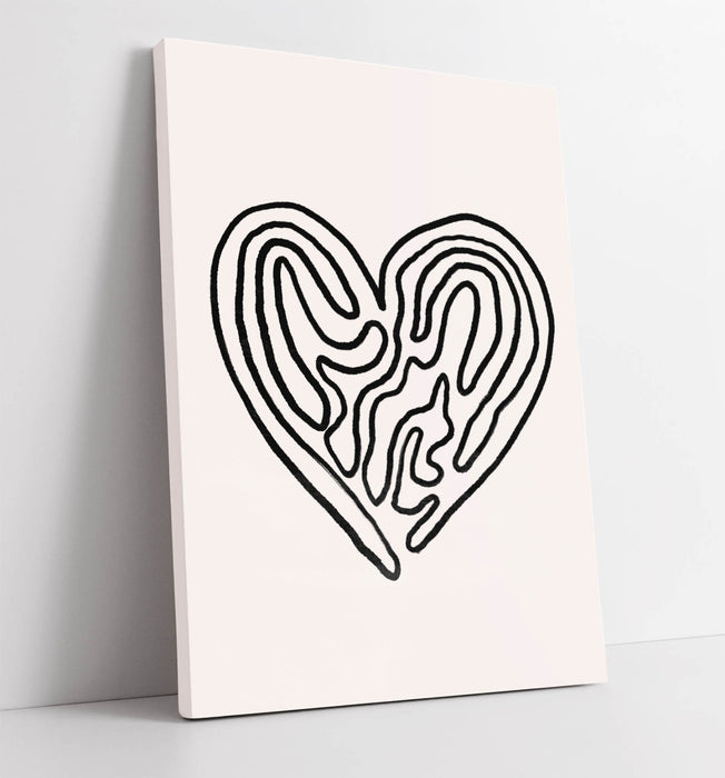 Heart Minimalist Canvas - Premium Handmade UK Canvas Wall Art Print For Bedroom Decor