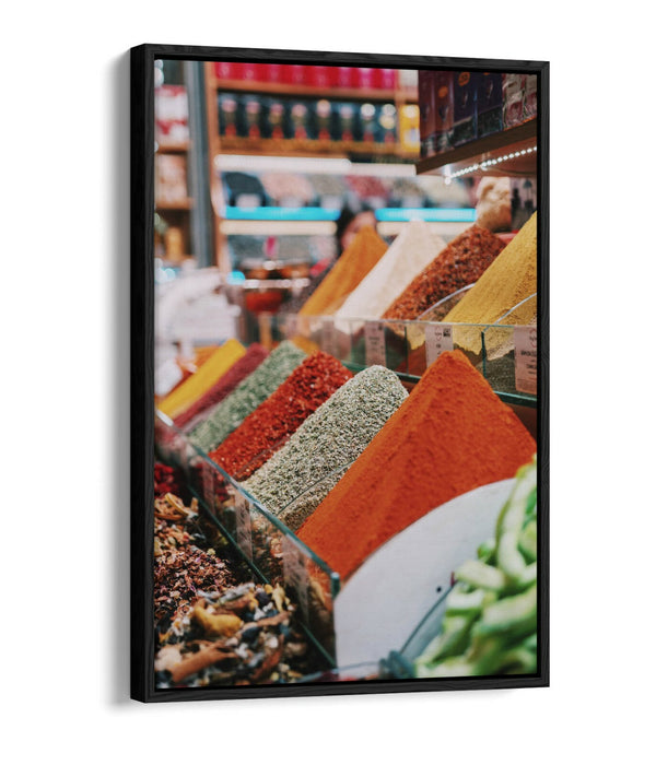 Canvas Wall Art - Colourful Spice Stack Kitchen Decor | Float Effect Print