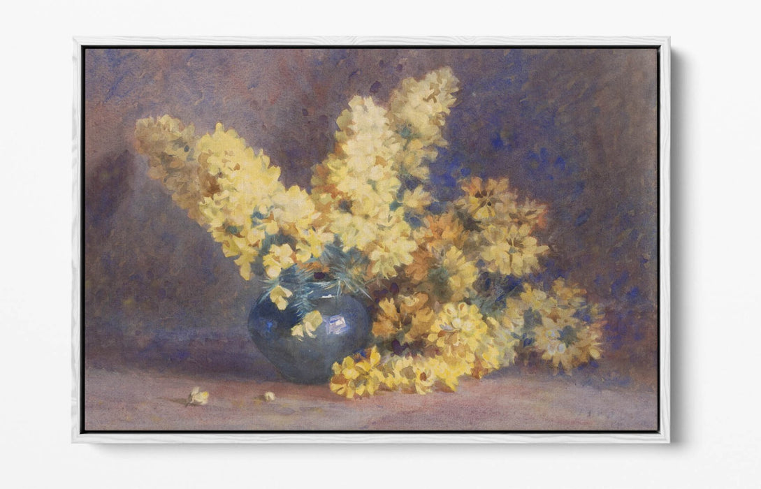 Float Effect Canvas Art – Yellow Blossom & Rosemary Botanical Wall Decor