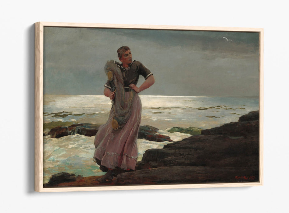 WINSLOW HOMER, A LIGHT ON THE SEA -FLOAT EFFECT CANVAS WALL ART PRINT