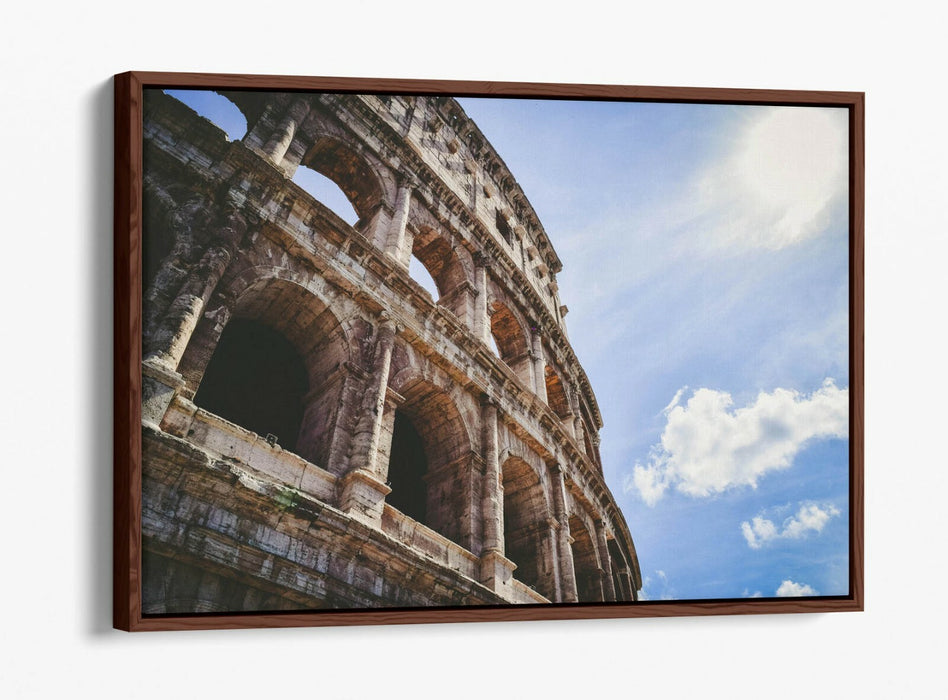 Canvas Wall Art - The Colosseum Float Effect Print | Handmade Beige Decor