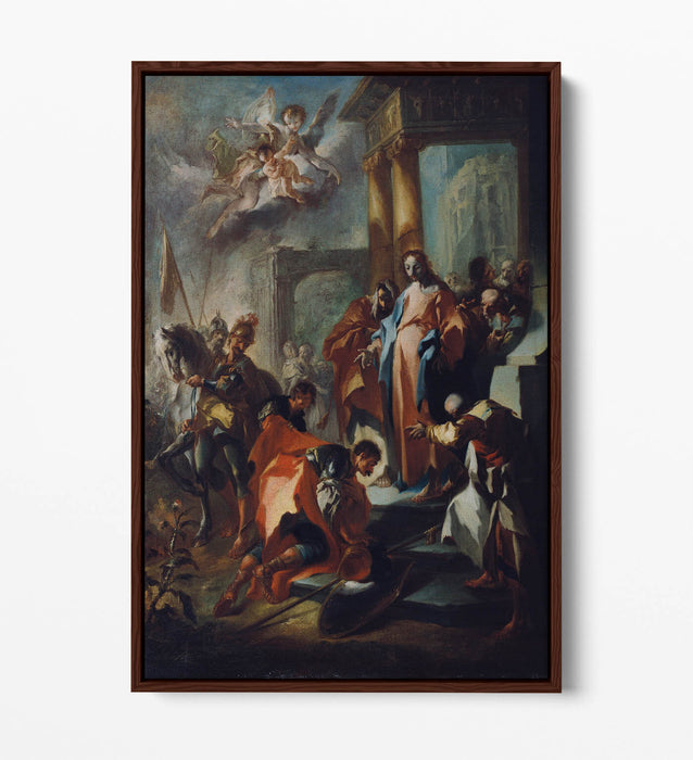 FRANZ MAULBERTSCH, CHRIST AND THE CENTURION -FLOAT EFFECT CANVAS WALL ART PRINT