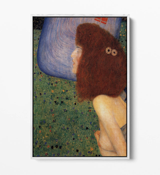 GUSTAV KLIMT, GIRL WITH BLUE VEIL -FLOAT EFFECT CANVAS WALL ART PIC PRINT