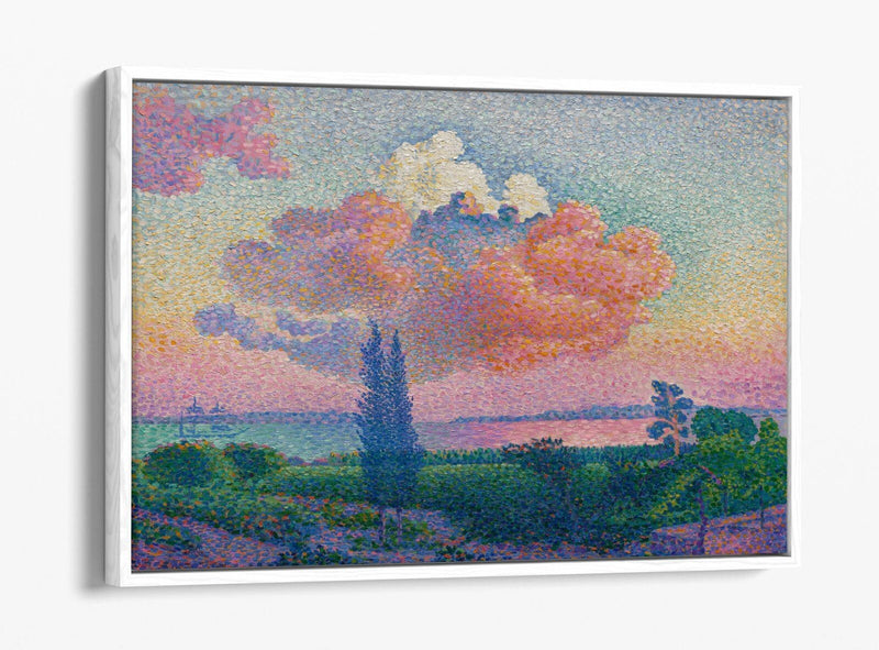 Float Effect Canvas Art - Pink Cloud Artwork on Handmade MDF Frame Canvas Print