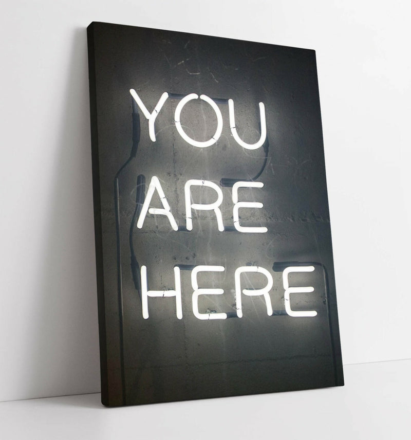 Canvas Wall Art - Neon Sign Slogan on Deep Frame | Handmade Vibrant Print