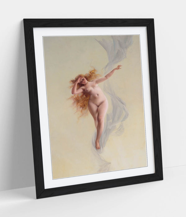 Framed Wall Art - Luis Ricardo Falero Dawn Painting Poster Print with MDF Wood Frame