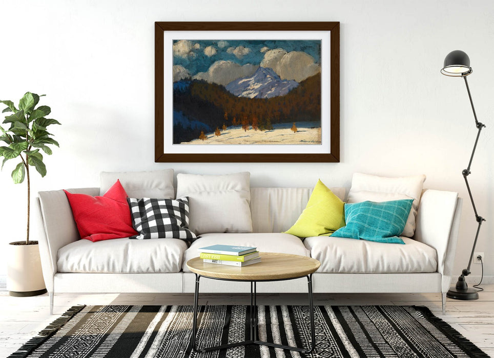 Framed Art Poster - High Tatras Winter Mountain Print With Natural Wood Frame