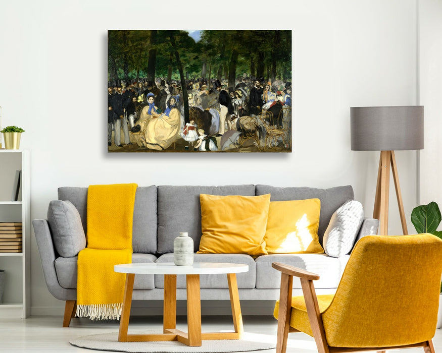 Canvas Wall Art - Edouard Manet Music in the Tuileries Print on Archival Grade Canvas