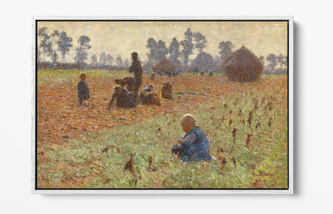 Canvas Wall Art - Emile Claus Gathering Grain Float Effect Canvas Art Print